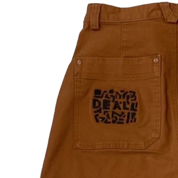 Duluth Trading Co Dealli Embroidered Wide Leg Carpenter Pants Size 4 - Picture 7 of 8